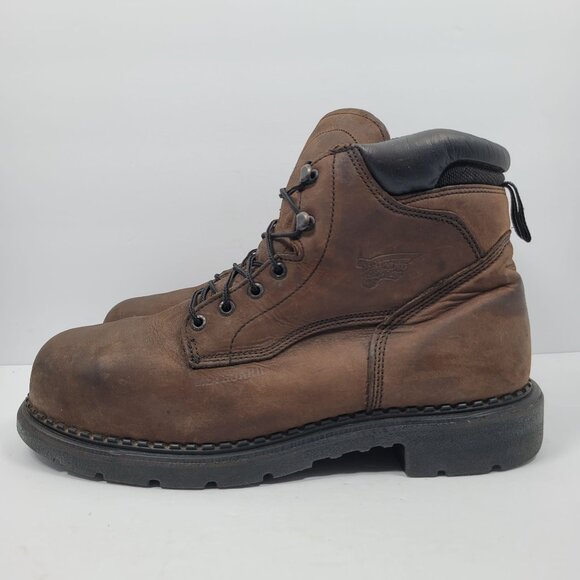 Red Wing Men\'s Brown Steel Toed Oil Resistant Waterproof Boots 4433 US Size 12 main image 6
